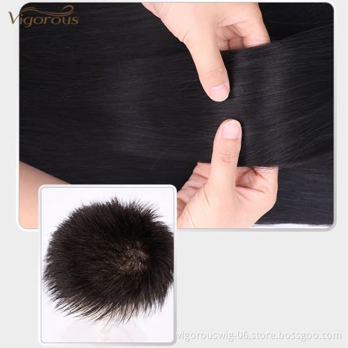 Natural Looking Men Toupee Human Hair Man Hairpieces 100% Human Hair Natural Black Machine Made Men Toupee With Clips